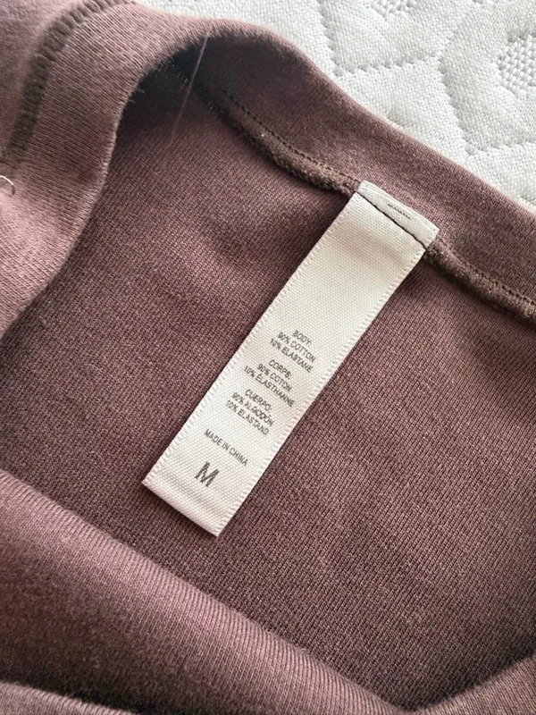 Women's Long Sleeve Crewneck Top - Brown - Image 2