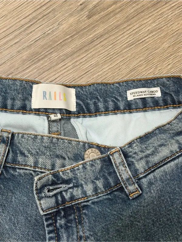 RAILS Cargo Jeans Women’s Size 27 Blue Straight Leg Utility Denim Pants - Image 3