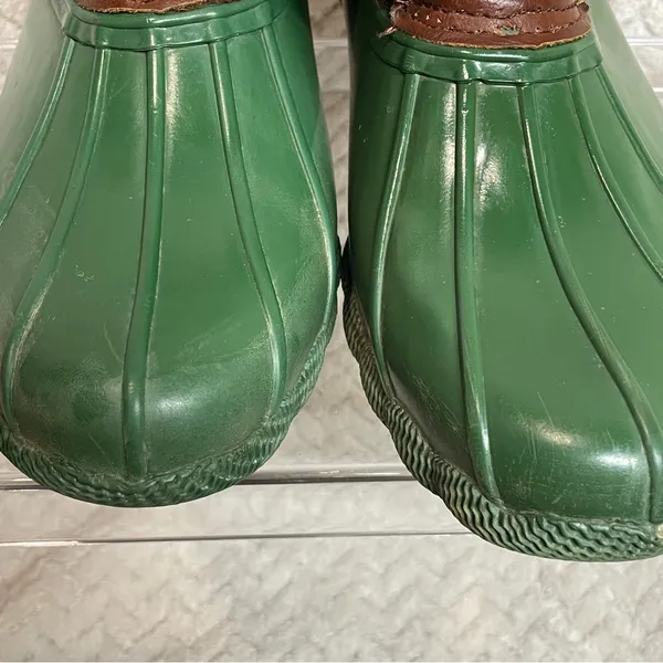 Steve Madden Women's Green Ankle‎ Rain Duck Boots size 7 Preppy - Image 13