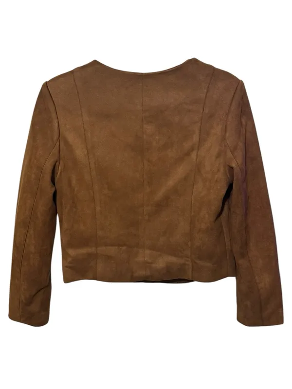 GEMMA JANE Faux Suede Button-Front Jacket S 18.5” p2p Mocha Brown NWT - Image 8