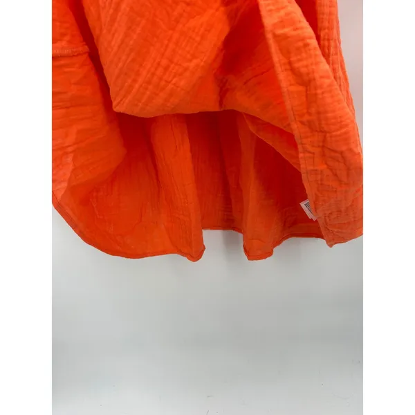 NWT J. Crew Orange Gauze Smocked Waist Midi Maxi Balloon Sleeve‎ Cotton Dress XS - Image 8