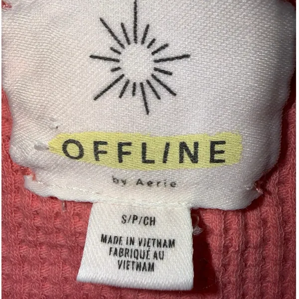 OFFLINE By Aerie Wow! Waffle Tank Top size small color rose pink soft shirt Euc - Image 7