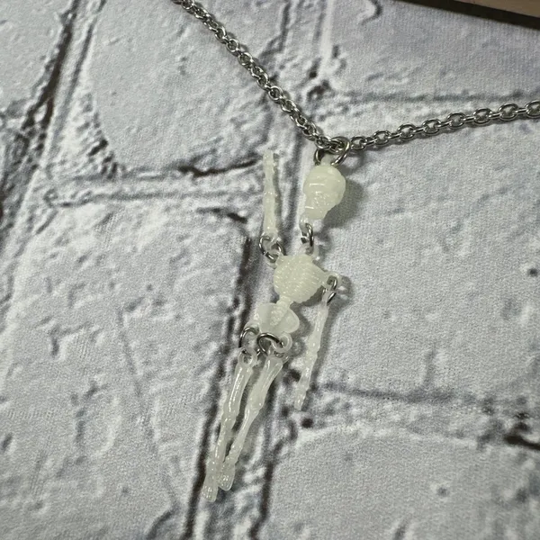 Skeleton Necklace Moveable Limb Steampunk Punk Skull Glow In The Dark Necklace - Image 10