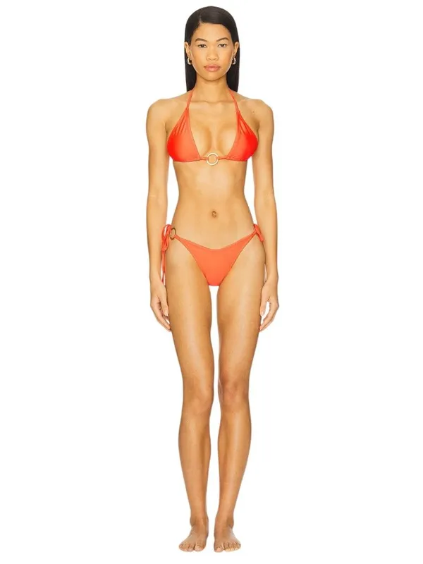 Kulani Kinis Ring Cheeky Tie Bikini Bottom in Amber Glow Medium New Womens - Image 4