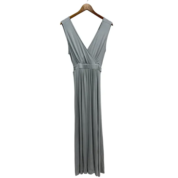 Lulus Surplice Neck Sleeveless Jersey Maxi Dress in Dusty Mint size XS NWT - Image 2