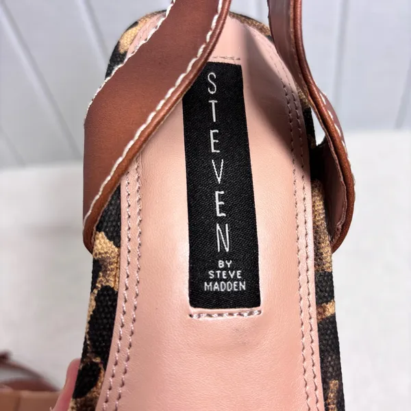 Steven by Steve Madden Leopard Print Wedge Heels‎ Espadrilles  size 6.5 - Image 12