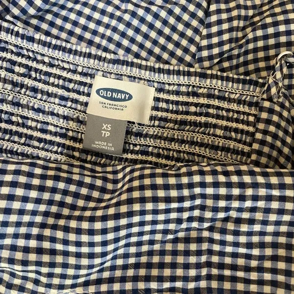 OLD NAVY Blue Gingham Fit & Flare Dress - size XS - Image 4