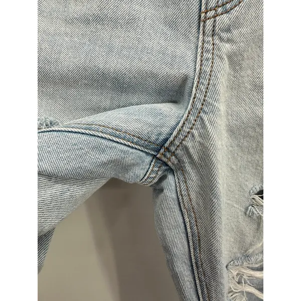 American Eagle AEO Jeans Women 0 Blue Light Wash Denim‎ Distressed Mom - Image 5