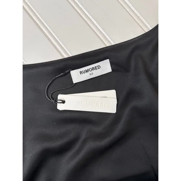 NWT Rumored Mod Mini Dress Black Squared Neck LBD Short Sleeve Party Cocktail XS - Image 5