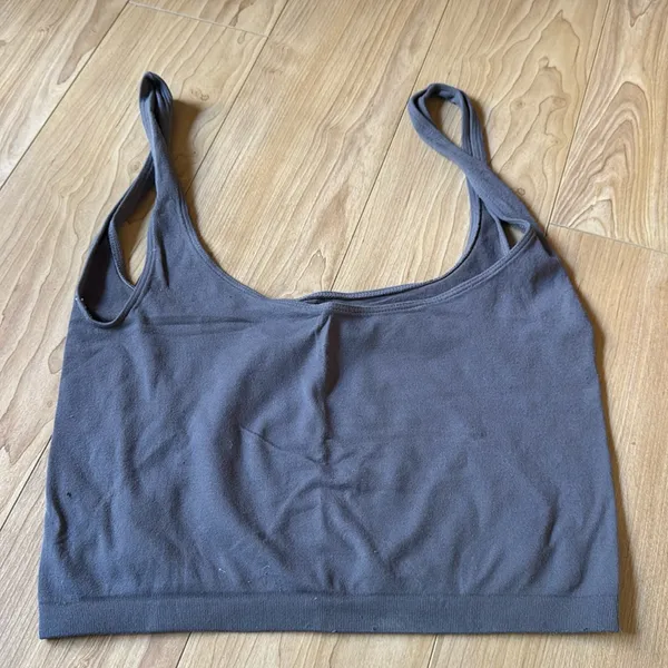 Gray Cropped Tank Top - Image 3