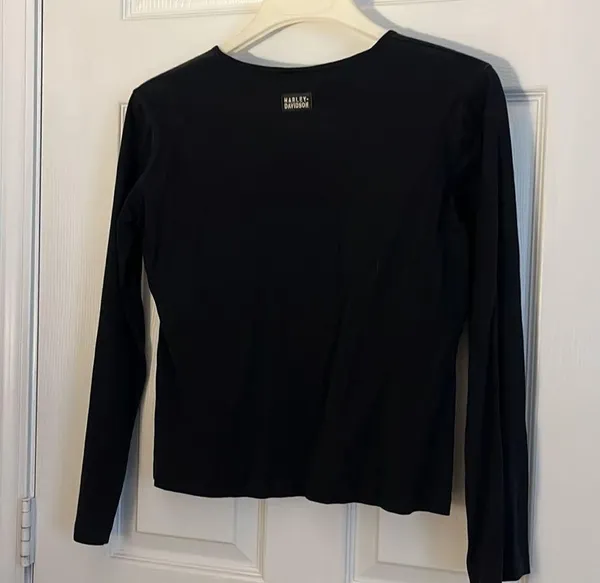 HARLEY DAVIDSON Woman’s Size Large Black Long Sleeved Shirt - Image 5