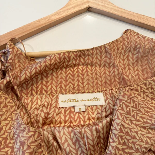 Natalie Martin Melanie 100% Silk‎ Brown Maxi Dress Size Small - Image 5
