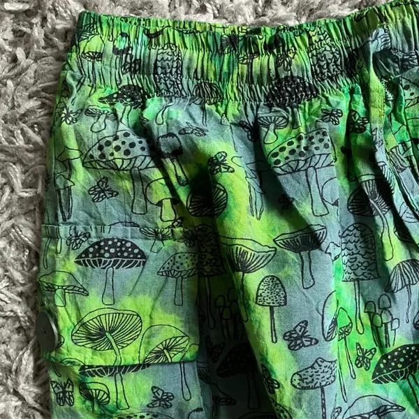 Baggy Trippy Hippie Mushroom Tie Dye Elastic Waist Pants - One Size - Image 6