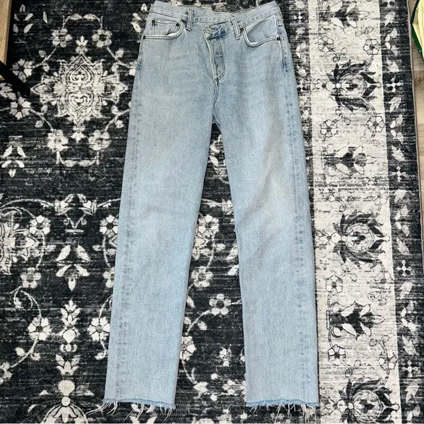 Agolde Light Blue Straight Leg Jeans - Image 2
