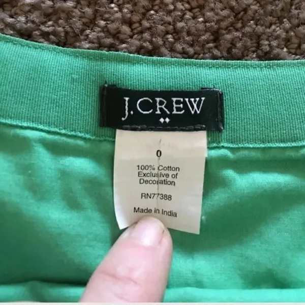 J. Crew Green Spring/Summer Skirt Ties at the Side - Size 0 - Image 3
