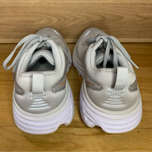 Hoka Bondi 8 Women's Sneakers in Gray - Size 8.5 Wide - Image 5