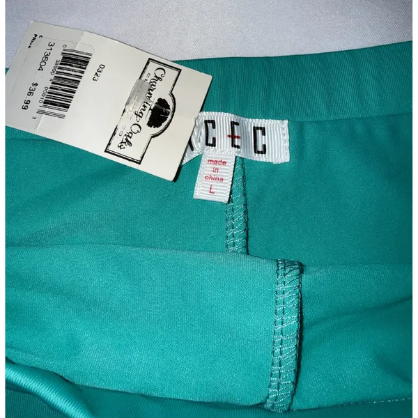 TCEC Skort Womens Large Teal Rainbow Side‎ Stripe Athletic Golf Tennis NWT - Image 3