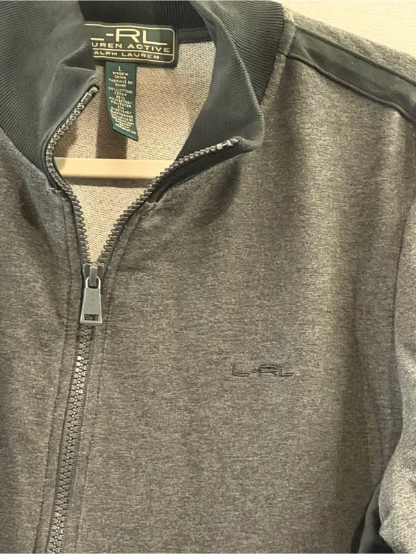 Lauren Ralph Lauren Dark Gray Full-Zip womens Sweater Jacket large activewear - Image 2