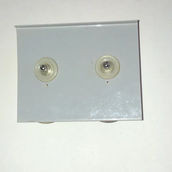 Aged Silver Tone Hoop Earrings with Light Blue Beads - Image 7