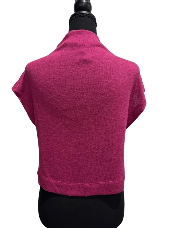 Anthropologie Pink Short Sleeve Knit Top XS - Image 2