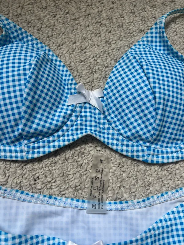 Blue and white gingham bikini SHEIN - Image 3