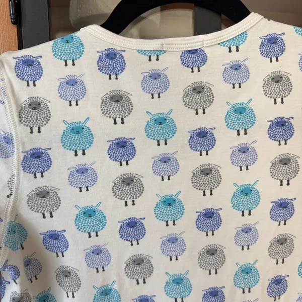 Roller Rabbit henley pajamas top pima long sleeve sheep print cotton pjs tee - Image 4