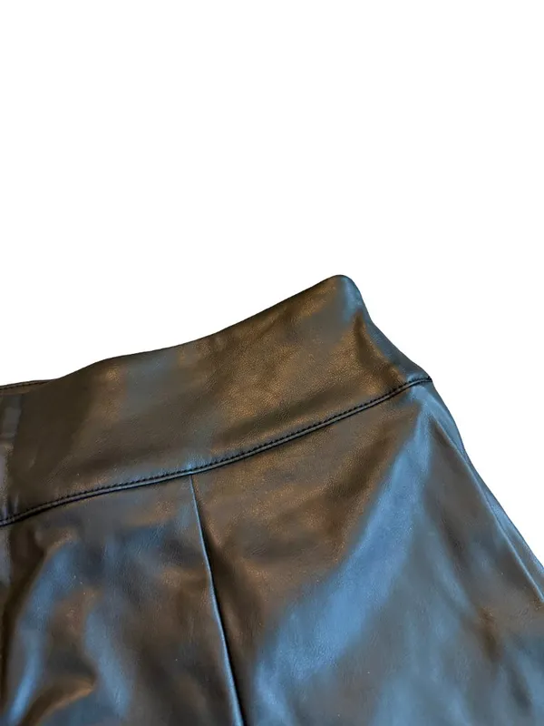 Wild Fable Black Vegan Leather Mini Skort Skirt w/ Shorts Classic Size XS Womens - Image 11