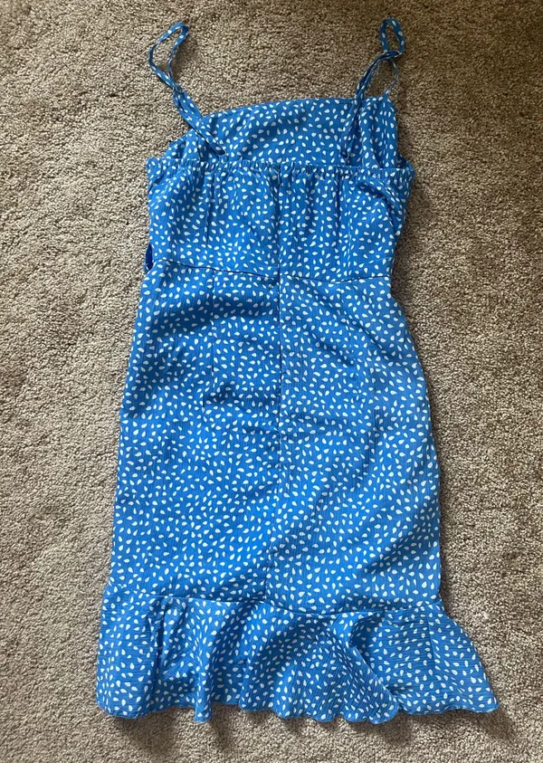 Hello Molly Mini Dress Blue Polka Dots - Image 4