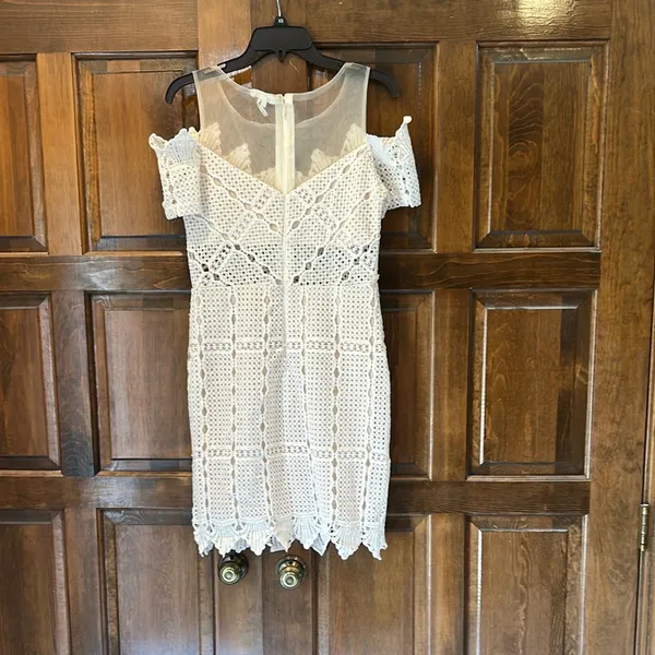 Soiéblu White Lace Dress Medium M Bridal Shower Graduation Rehearsal Dinner Boho - Image 4