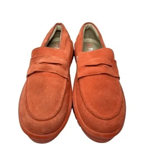Blondo Orange Waterproof Suede Penny Loafers Lug Sole Size 5.5 M - Image 4