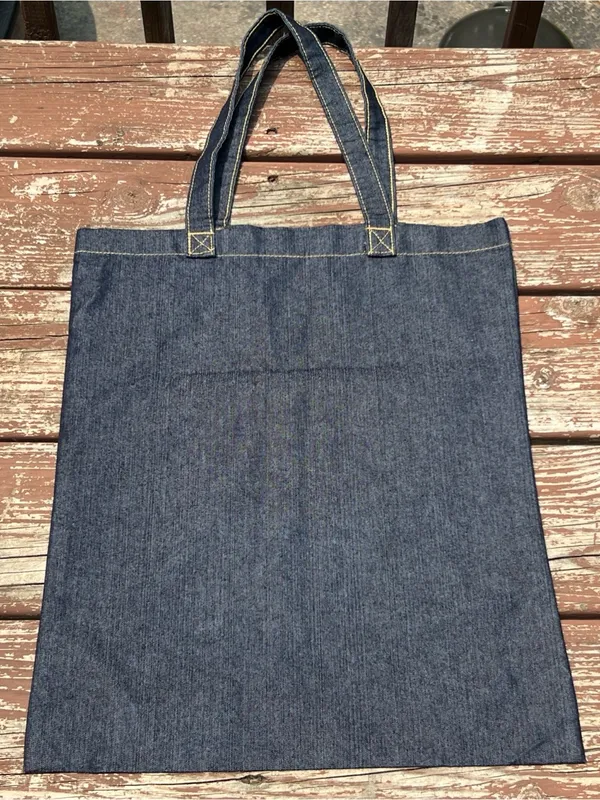 Brown Butter Cookie Company California Unisex Casual Streetwear Denim Tote Bag - Image 7