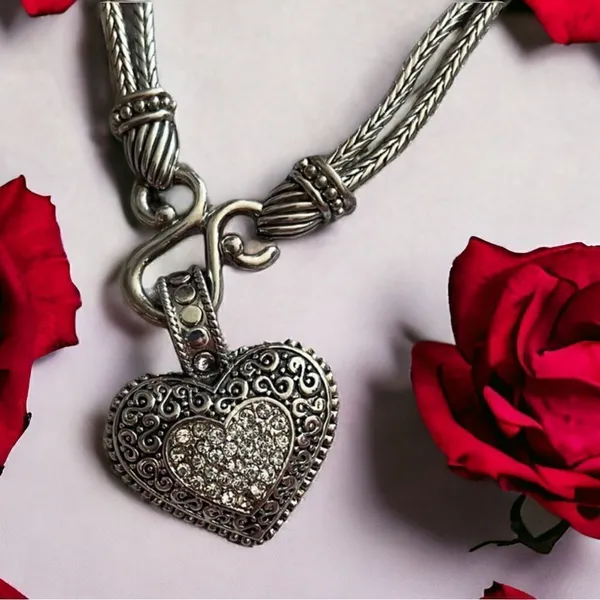 Lia Sophia heart 2 strand statement necklace - Image 2