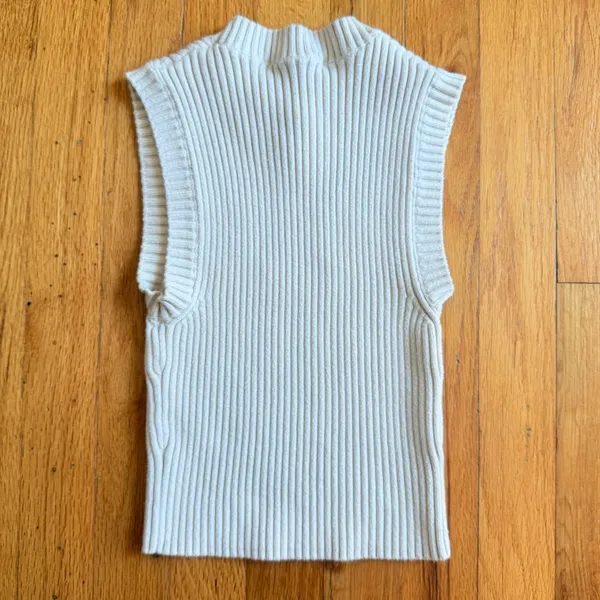ZARA Sleeveless Ribbed Sweater Off White‎ Cream size Small - Image 2