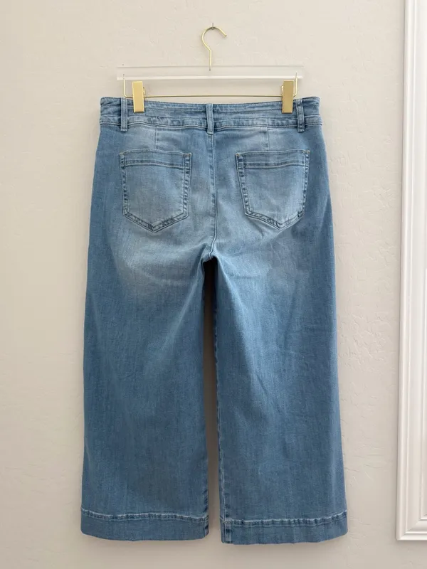J. JILL High Rise Wide Leg Crop Jeans Size 14 - Image 4