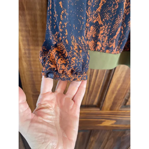 Cabi Python Border faux wrap blouse M - Image 2