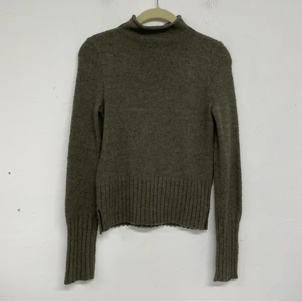 Madewell Olive Green Wool Rolled Mock Neck Pullover Sweater Womens XXS Winter - Image 7
