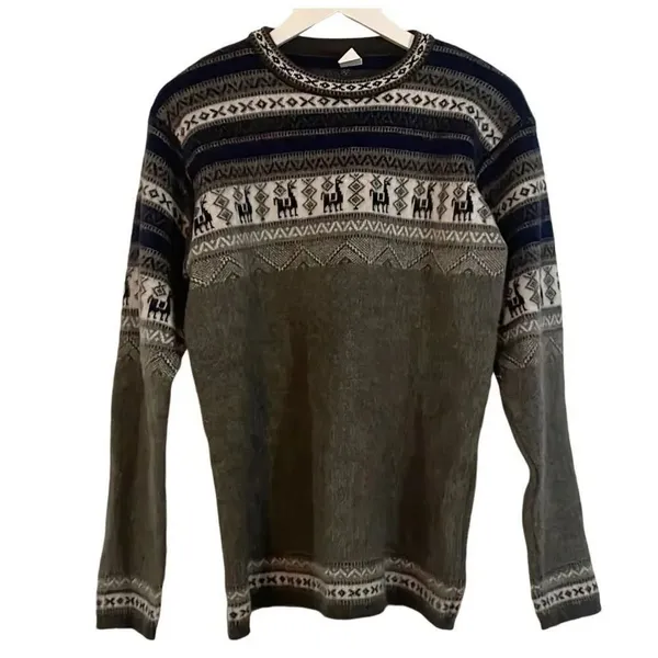Yarina Alpaca Vintage Cotton Blend crewneck sweater M - Image 2