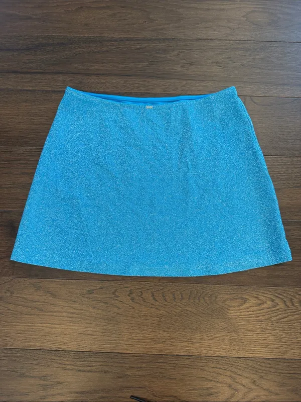 VICTORIA'S SECRET Blue Swim Shimmer Cover Up Mini Skirt Size Medium - C27-111 - Image 6