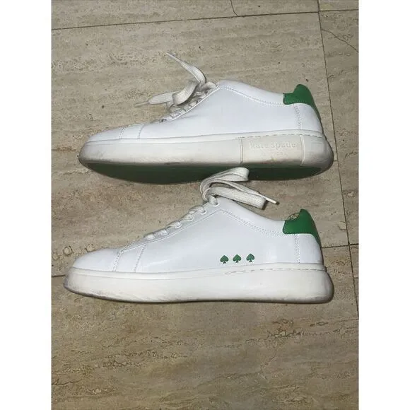 Kate Spade Women's Lift‎ White/green Leather Casual Sneakers Shoes Size 8.5 B - Image 7