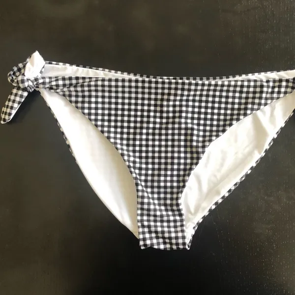 BONGO Womens Black White Gingham Bikini Bottom Side Tie Juniors NEW XL - Image 8