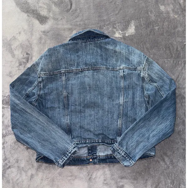 Old Navy‎ Denim Jacket Womens Boyfriend Distressed Blue Size Large - Image 4
