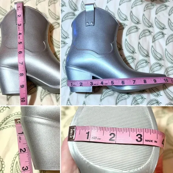 Beach by Matisse Metallic Silver Oakley Western Rain Boot Water Resistant 9 NIB - Image 11