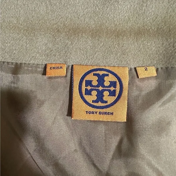 Tory Burch Wool Mini Skirt Tan 2 Womens‎ Zip Detail A-Line Luxury - Image 8