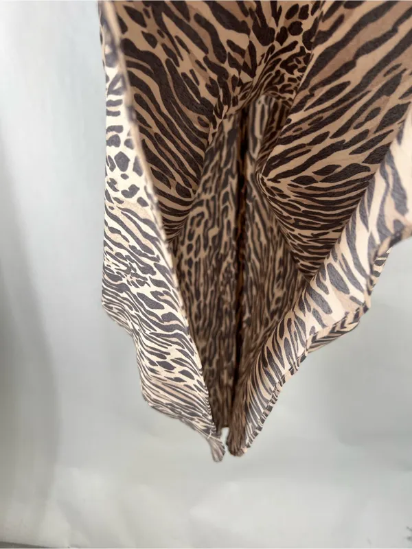 Aritzia Wilfred Cherie Midi Skirt Brown Black Animal Print Size 0 - Image 5
