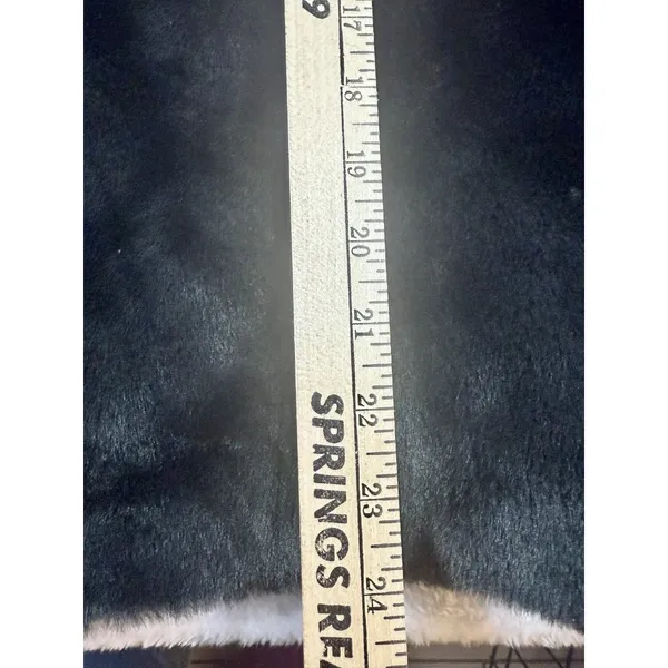 Guess Jeans Glamour faux fur Glam black statement‎ coat Y2K Women’s L Italy - Image 9