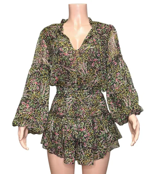 MISA LOS ANGELES Teya Mini Dress, Spring Bouquet, XS - Image 6