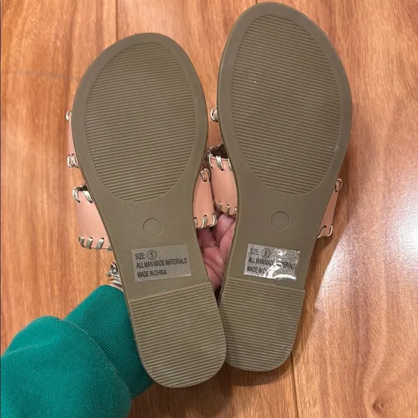 Lulu's Tan Slide Sandals - Image 2