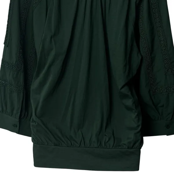 NEW‎ Anthropologie Chela Green Lace Puff Sleeve Babydoll Blouse Feminine L - Image 7
