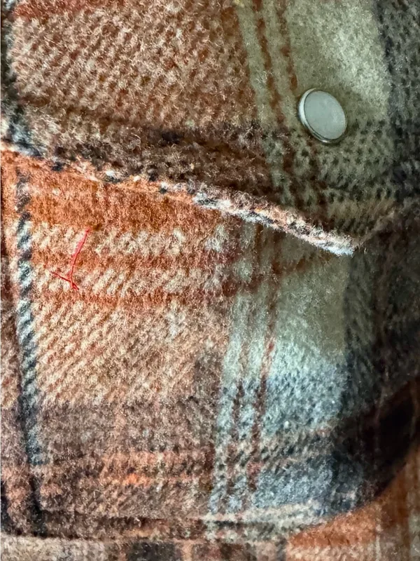 Fantastic Fawn Rust-Orange Plaid Soft Brush Button-Down Shirt / Shacket - Image 11