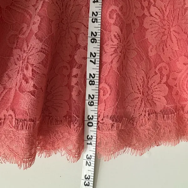 Forever Unique Lace Sequence Dress Coral Pink Size 12 Fit & Flare Formal Party - Image 11